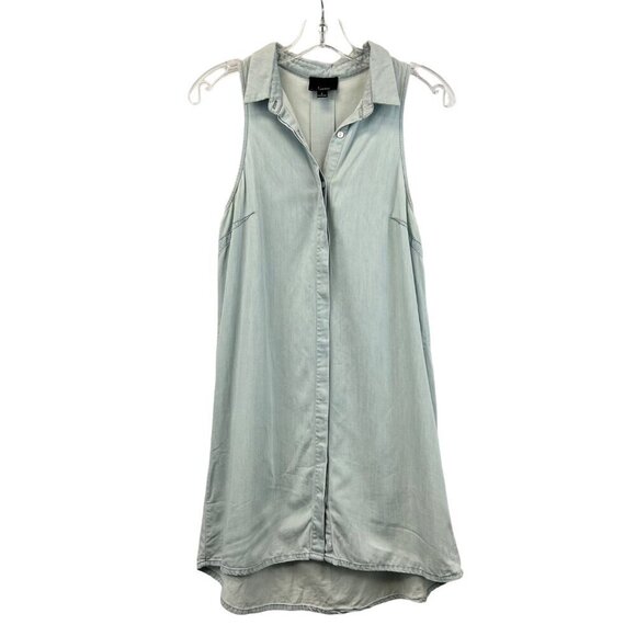 Lumiere Women’s Sleeveless Button Up Collared Shift Dress Lt Blue Above Knee S - Picture 1 of 9